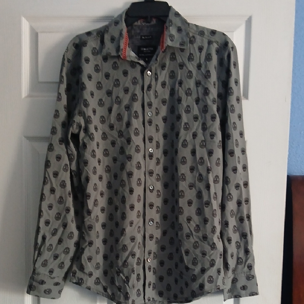 Skull Patterned Button-Up Shirt
